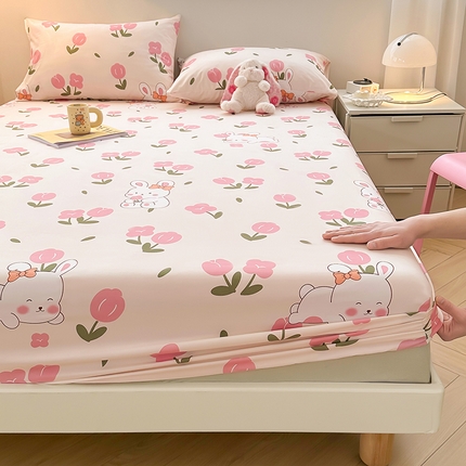 91家纺网 家纺一手货源 找家纺 （总）曼陀罗 2025新款水洗棉单层床笠