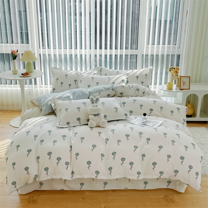 91家纺网 家纺一手货源 找家纺 （总）可思家纺 2024新款直播爆款泡泡棉四件套现货供应