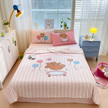 星期八 2024新款针织棉夏被四件套 气球熊