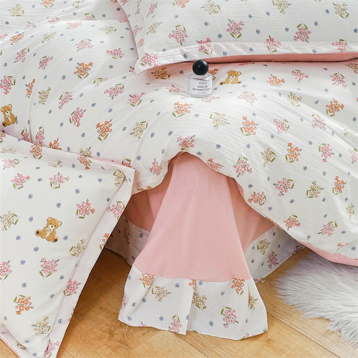 91家纺网 家纺一手货源 找家纺 可思家纺 2024新款直播爆款泡泡棉四件套现货供应 秘境乐园