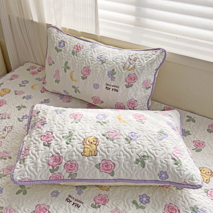 91家纺网 家纺一手货源 找家纺 纽缦家纺 水洗双层纱加厚加棉床笠-床垫保护套 半眠日记