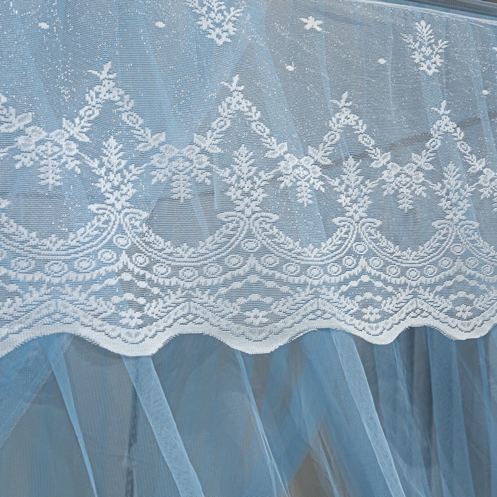 91家纺网 家纺一手货源 找家纺 初心2025新款宫廷蚊帐-凤羽 天蓝