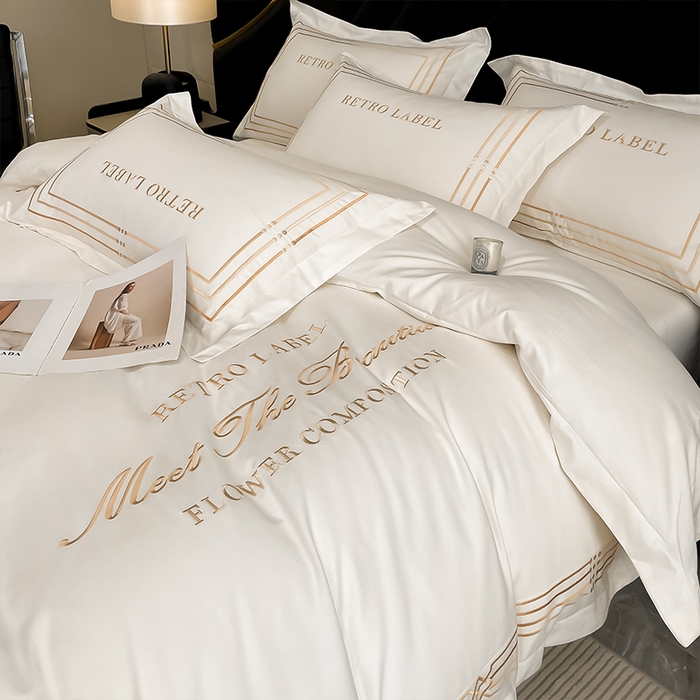 91家纺网 家纺一手货源 找家纺 理想家家纺 2024新款纯棉13372全棉刺绣四件套 简爱-白