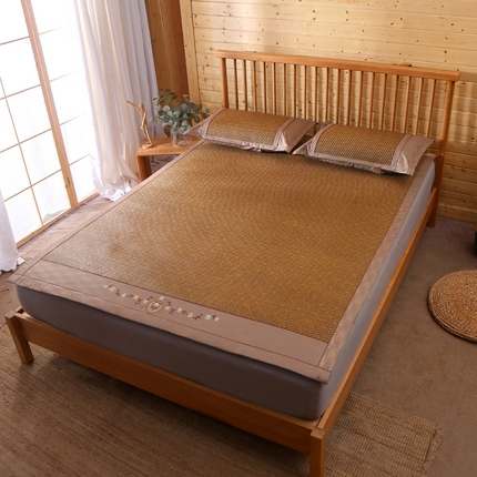 91家纺网 家纺一手货源 找家纺 （总）小牛 2024新款刺绣古藤席【常规款】凉席冰藤席乳胶席冰丝席凉豆豆席