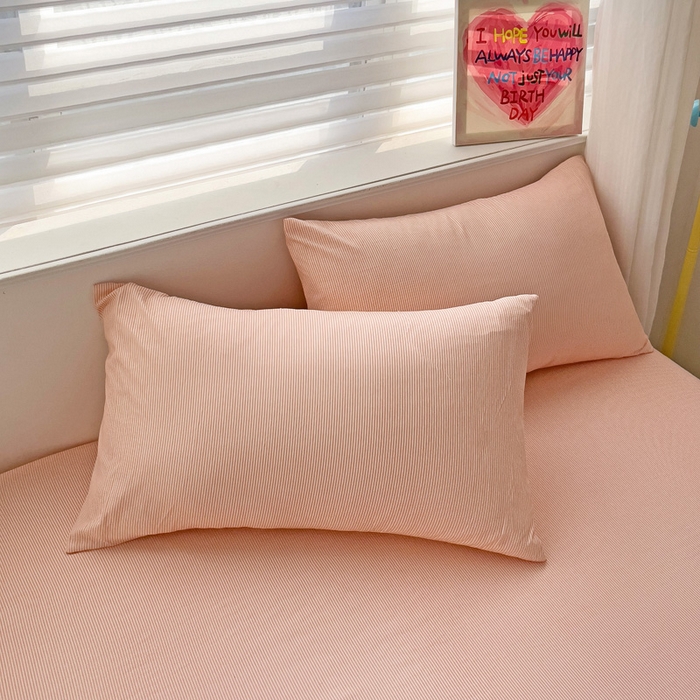 91家纺网 家纺一手货源 找家纺 纽缦家纺 2024素色无印风云朵棉单床笠 小粉条