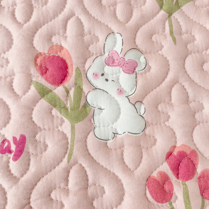 91家纺网 家纺一手货源 找家纺 纽缦家纺  水洗双层纱加厚加棉床垫 甜茶日记