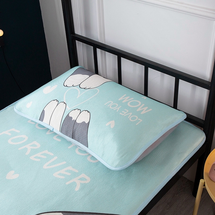 91家纺网 家纺一手货源 找家纺 宅部落 2024新款学生宿舍大版冰丝席 爱心喵爪