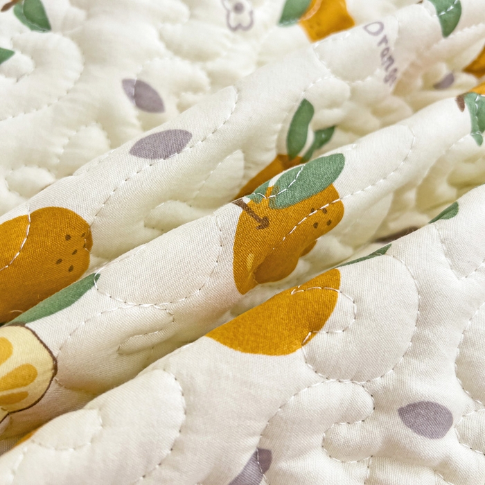 91家纺网 家纺一手货源 找家纺 纽缦家纺 水洗双层纱加厚加棉床笠-床垫保护套 小橘子