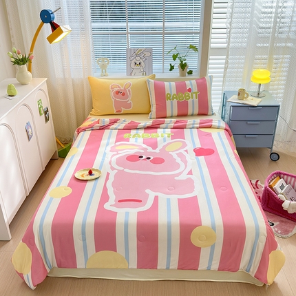 星期八 2024新款针织棉夏被四件套 小兔子