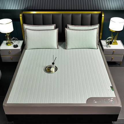 91家纺网 家纺一手货源 找家纺 小牛 2024新款凉感乳胶席系列（床笠款） 凉感乳胶席-水绿（床笠款）