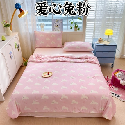 91家纺网 家纺一手货源 找家纺 （总）星期八 2024新款针织棉夏被四件套