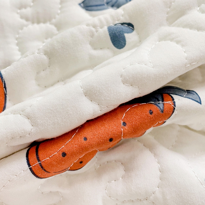 91家纺网 家纺一手货源 找家纺 纽缦家纺 2024水洗双层纱加厚加棉韩版床盖 莓天开心