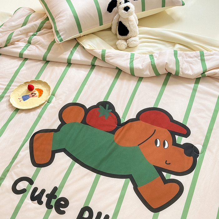 91家纺网 家纺一手货源 找家纺 （总）星期八 2024新款针织棉夏被四件套