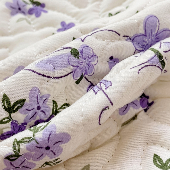 91家纺网 家纺一手货源 找家纺 纽缦家纺 2024水洗双层纱加厚加棉韩版床盖 撞进晚风