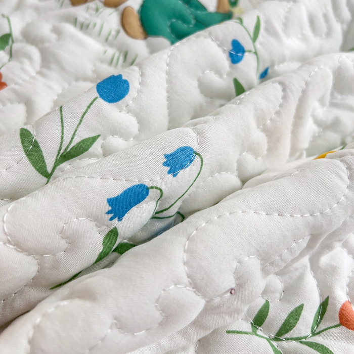 91家纺网 家纺一手货源 找家纺 纽缦家纺 水洗双层纱加厚加棉床笠-床垫保护套 小兔堡