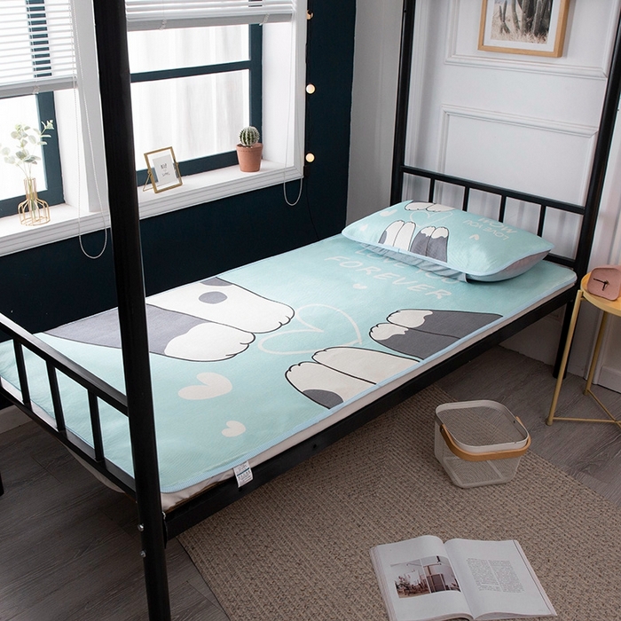 91家纺网 家纺一手货源 找家纺 宅部落 2024新款学生宿舍大版冰丝席 爱心喵爪