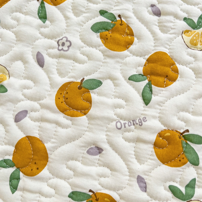 91家纺网 家纺一手货源 找家纺 纽缦家纺 水洗双层纱加厚加棉床笠-床垫保护套 小橘子