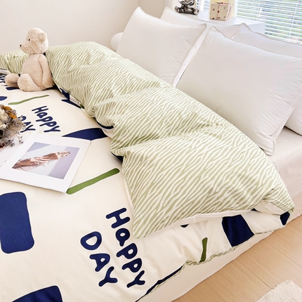 91家纺网 家纺一手货源 找家纺 锦罗绣 2024新款13372全棉印花单品被套 快乐日常