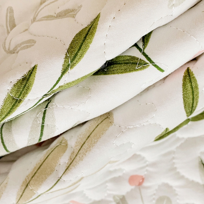 91家纺网 家纺一手货源 找家纺 纽缦家纺 2024水洗双层纱加厚加棉韩版床盖 香草薄荷