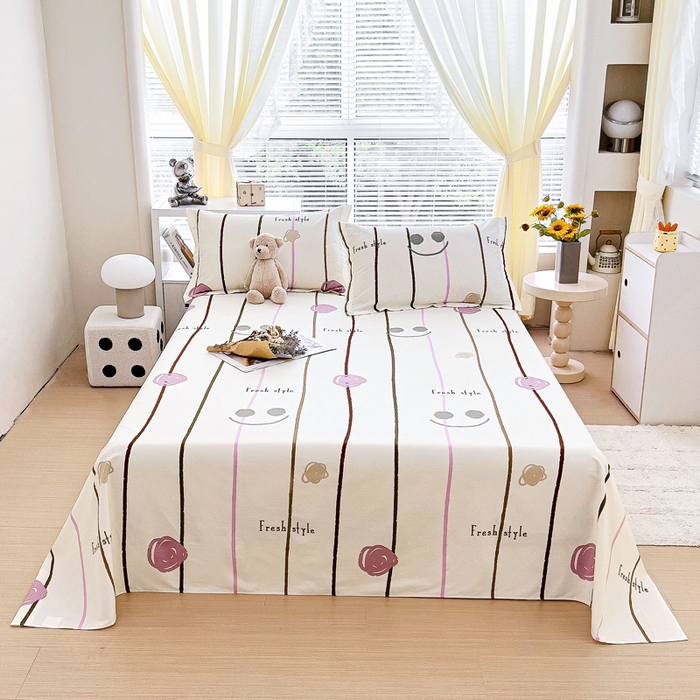 91家纺网 家纺一手货源 找家纺 锦罗绣 2024新款13372全棉印花单品床单 自由生活