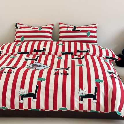 91家纺网 家纺一手货源 找家纺 （总）觅糖 2024新款40支13372全棉ins卡通萌趣系列四件套