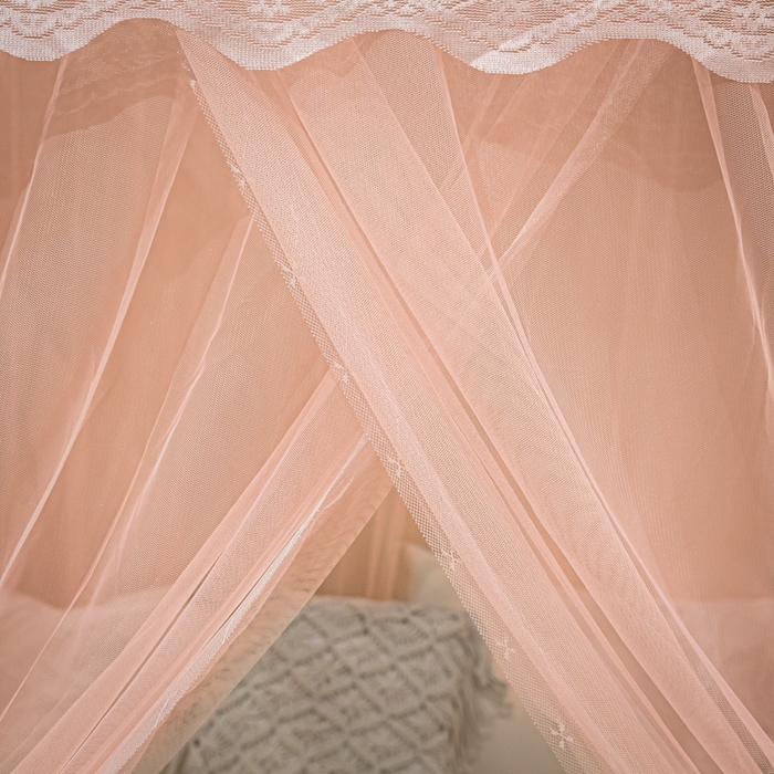 91家纺网 家纺一手货源 找家纺 初心2025新款宫廷蚊帐-凤羽 粉玉