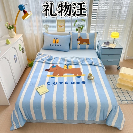 91家纺网 家纺一手货源 找家纺 （总）星期八 2024新款针织棉夏被四件套