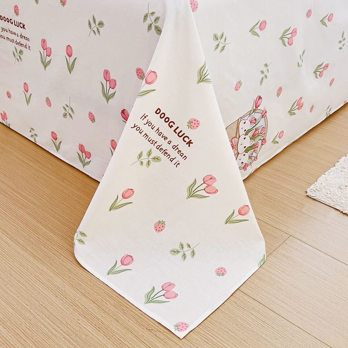 91家纺网 家纺一手货源 找家纺 锦罗绣 2024新款13372全棉印花单品床单 郁金香