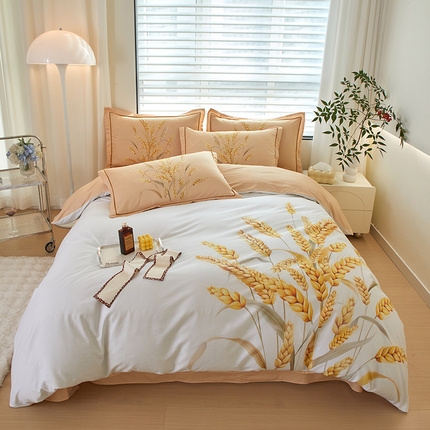 91家纺网 家纺一手货源 找家纺 （总）启航 2025春夏直播热款全棉大版印花四件套