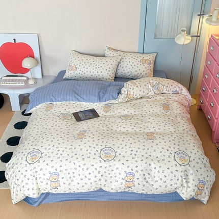 91家纺网 家纺一手货源 找家纺 （总）觅糖 2024新款40支13372全棉ins卡通萌趣系列四件套