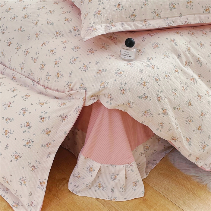 91家纺网 家纺一手货源 找家纺 可思家纺 2024新款直播爆款泡泡棉四件套现货供应 爱丽丝