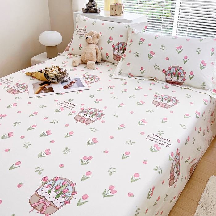 91家纺网 家纺一手货源 找家纺 锦罗绣 2024新款13372全棉印花单品床单 郁金香