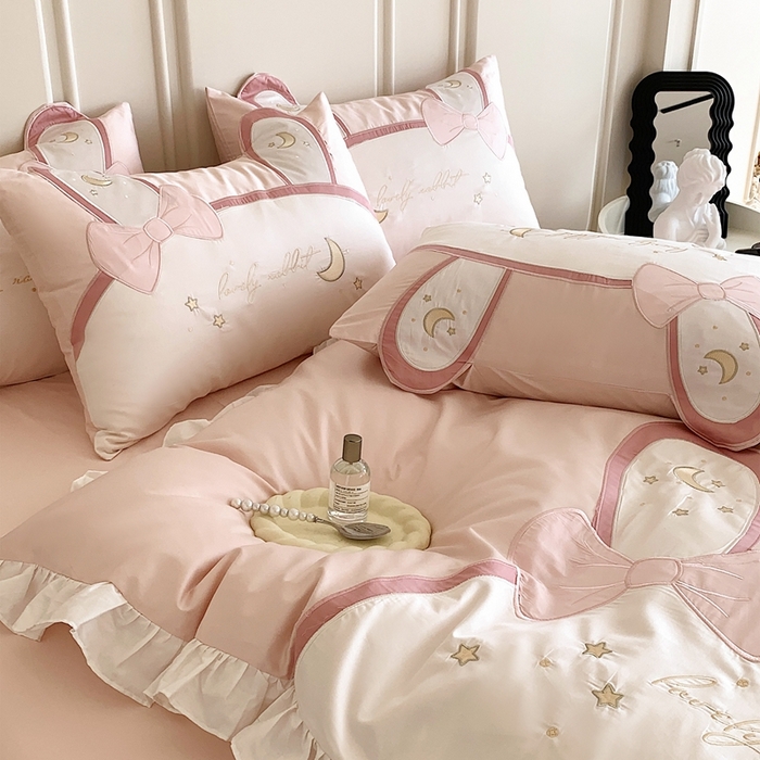 91家纺网 家纺一手货源 找家纺 （总）馨蕊家居 2024新款100支全棉四件套-彩虹兔