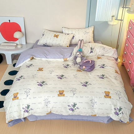 91家纺网 家纺一手货源 找家纺 （总）觅糖 2024新款40支13372全棉ins卡通萌趣系列四件套