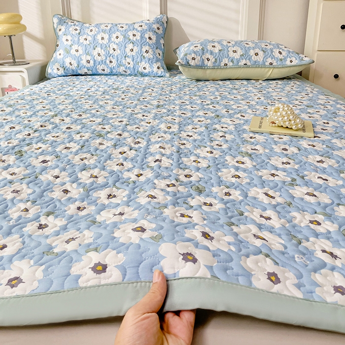 91家纺网 家纺一手货源 找家纺 纽缦家纺  水洗双层纱加厚加棉床垫 旧岛望海