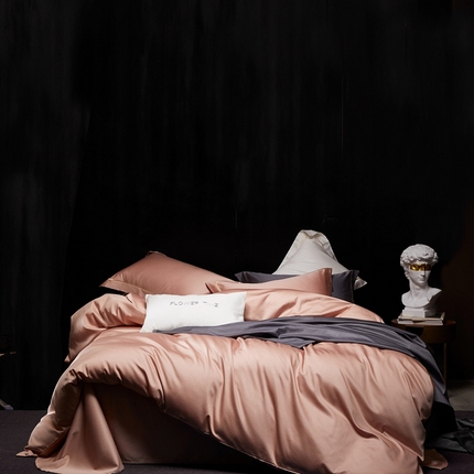 91家纺网 家纺一手货源 找家纺 花时间 2024春夏新品100S全棉单线绣-奢四件套 奢-豆沙