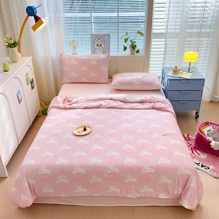 星期八 2024新款针织棉夏被四件套 爱心免粉