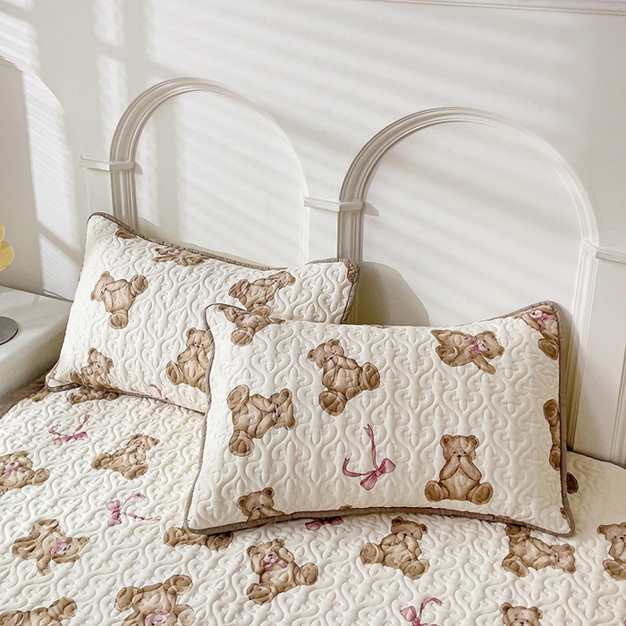 91家纺网 家纺一手货源 找家纺 纽缦家纺  水洗双层纱加厚加棉床垫 童话小熊