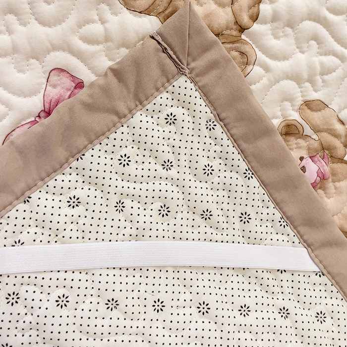 91家纺网 家纺一手货源 找家纺 纽缦家纺  水洗双层纱加厚加棉床垫 童话小熊