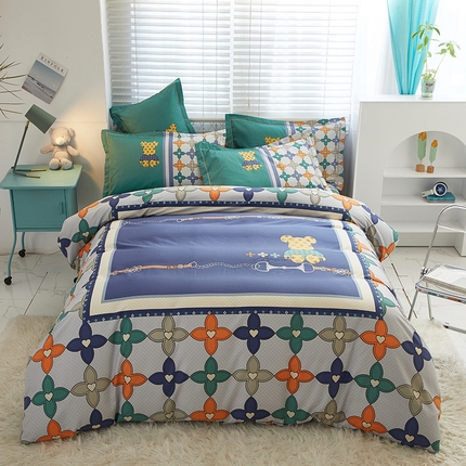 91家纺网 家纺一手货源 找家纺 （总）启航 2025春夏直播热款全棉大版印花四件套