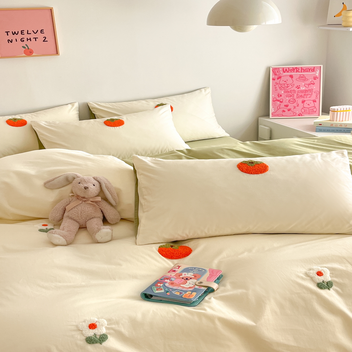 91家纺网 家纺一手货源 找家纺 琪格格2024新款纯棉毛巾绣四件套 心想事成