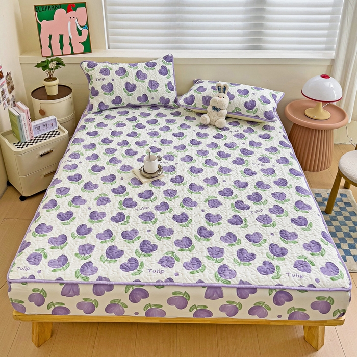 91家纺网 家纺一手货源 找家纺 纽缦家纺 水洗双层纱加厚加棉床笠-床垫保护套 南岛小镇