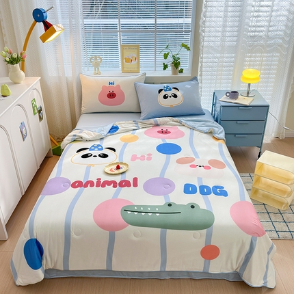 星期八 2024新款针织棉夏被四件套 小鳄鱼