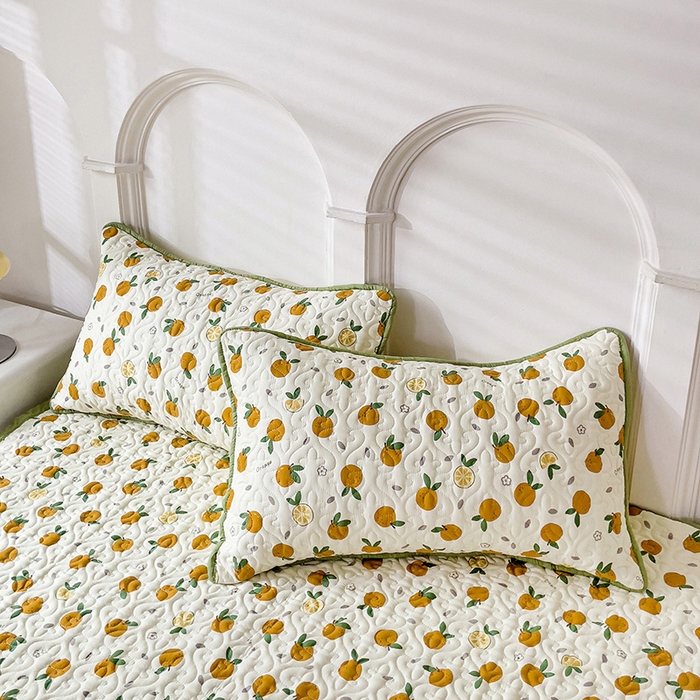 91家纺网 家纺一手货源 找家纺 纽缦家纺  水洗双层纱加厚加棉床垫 小橘子