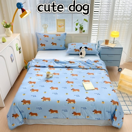 91家纺网 家纺一手货源 找家纺 （总）星期八 2024新款针织棉夏被四件套