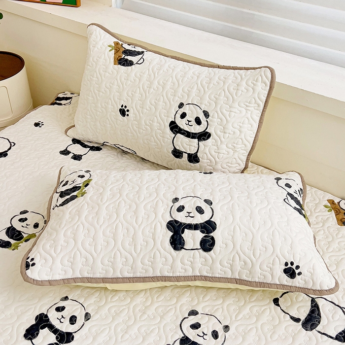91家纺网 家纺一手货源 找家纺 纽缦家纺  水洗双层纱加厚加棉床垫 小熊猫