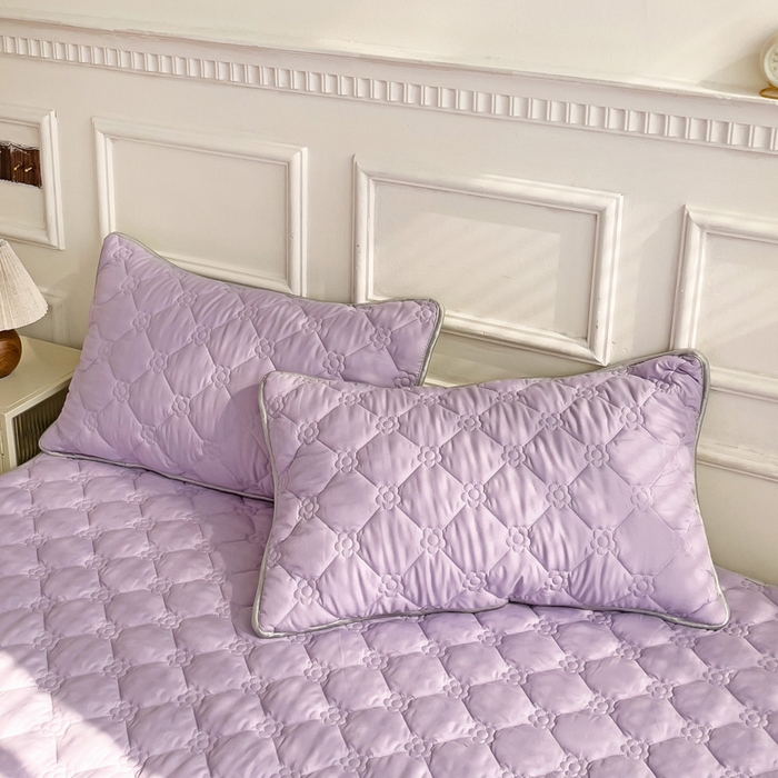 91家纺网 家纺一手货源 找家纺 纽缦家纺 2024云朵棉加厚加棉床垫 纯色芋泥紫