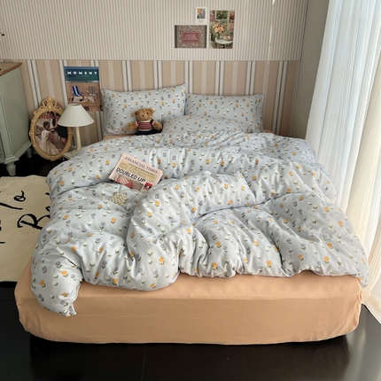 91家纺网 家纺一手货源 找家纺 （总）卧趣2024新款A类全棉有氧双层纱四件套