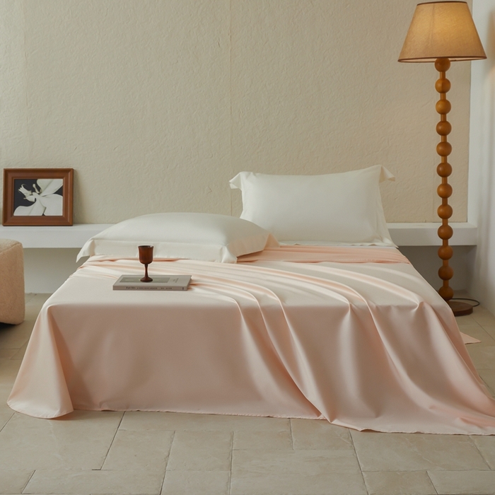 91家纺网 家纺一手货源 找家纺 鹿班家居 2024新款100S长绒棉纯色单品床单（场景二）标准会员-5 樱花粉