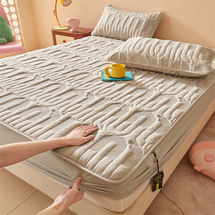 91家纺网 家纺一手货源 找家纺 3C 2024新款miumiu全棉水洗棉床笠 星辰灰